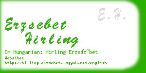 erzsebet hirling business card